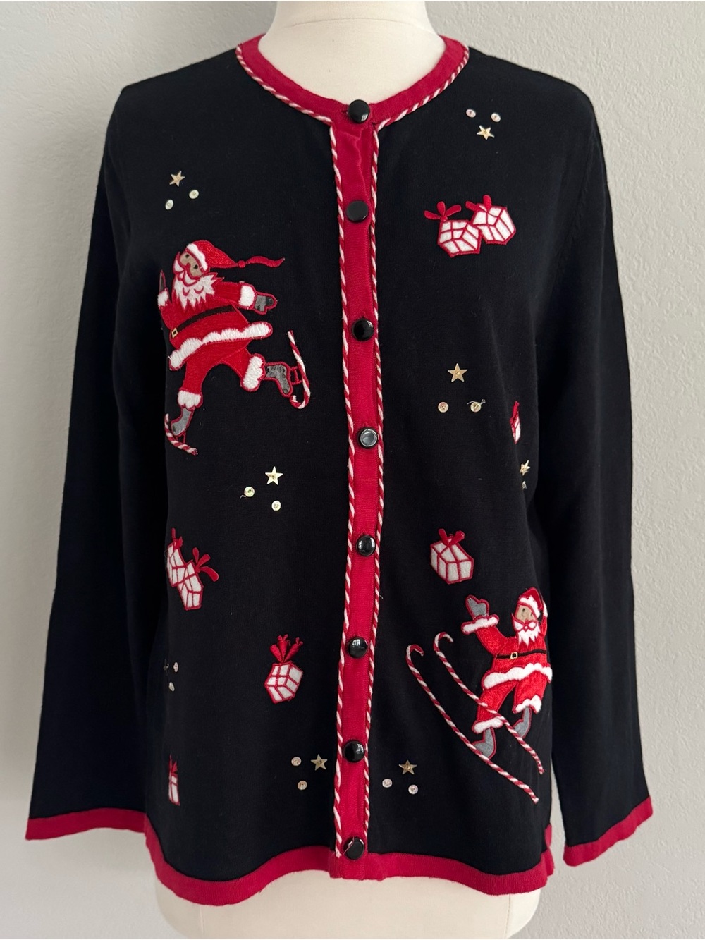 Designer Originals Studio Joy Christmas Sweater Cardigan Size L